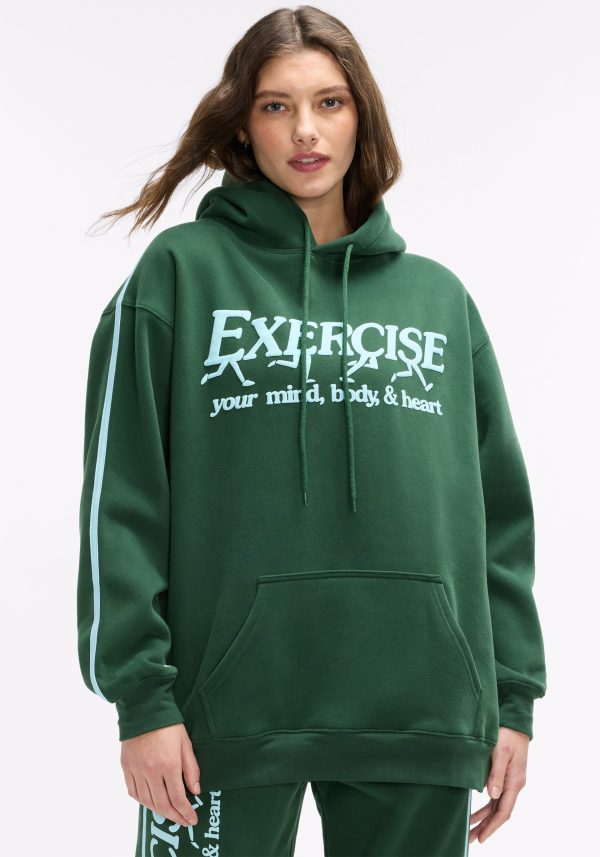 Exercise Your Mind, Body & Heart Oversized Hoodie Online Sale - Image 2