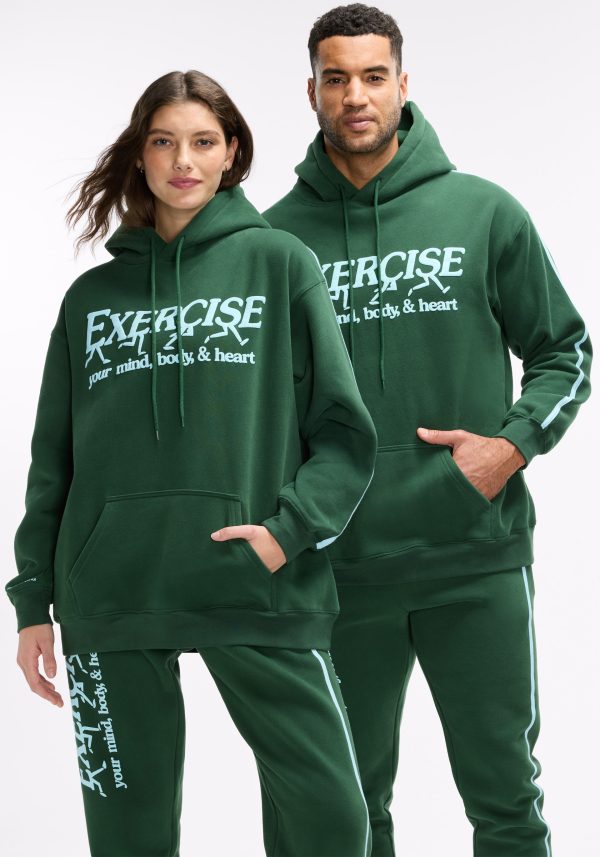 Exercise Your Mind, Body & Heart Oversized Hoodie Online Sale
