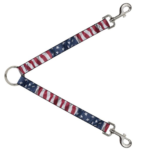 Dog Leash Splitter - American Flag Vertical C U Sale